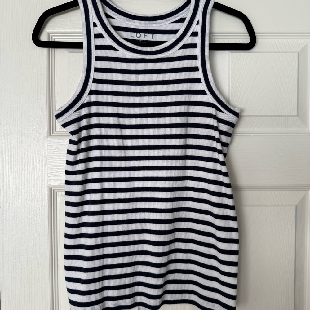 LOFT Striped Sleeveless Top